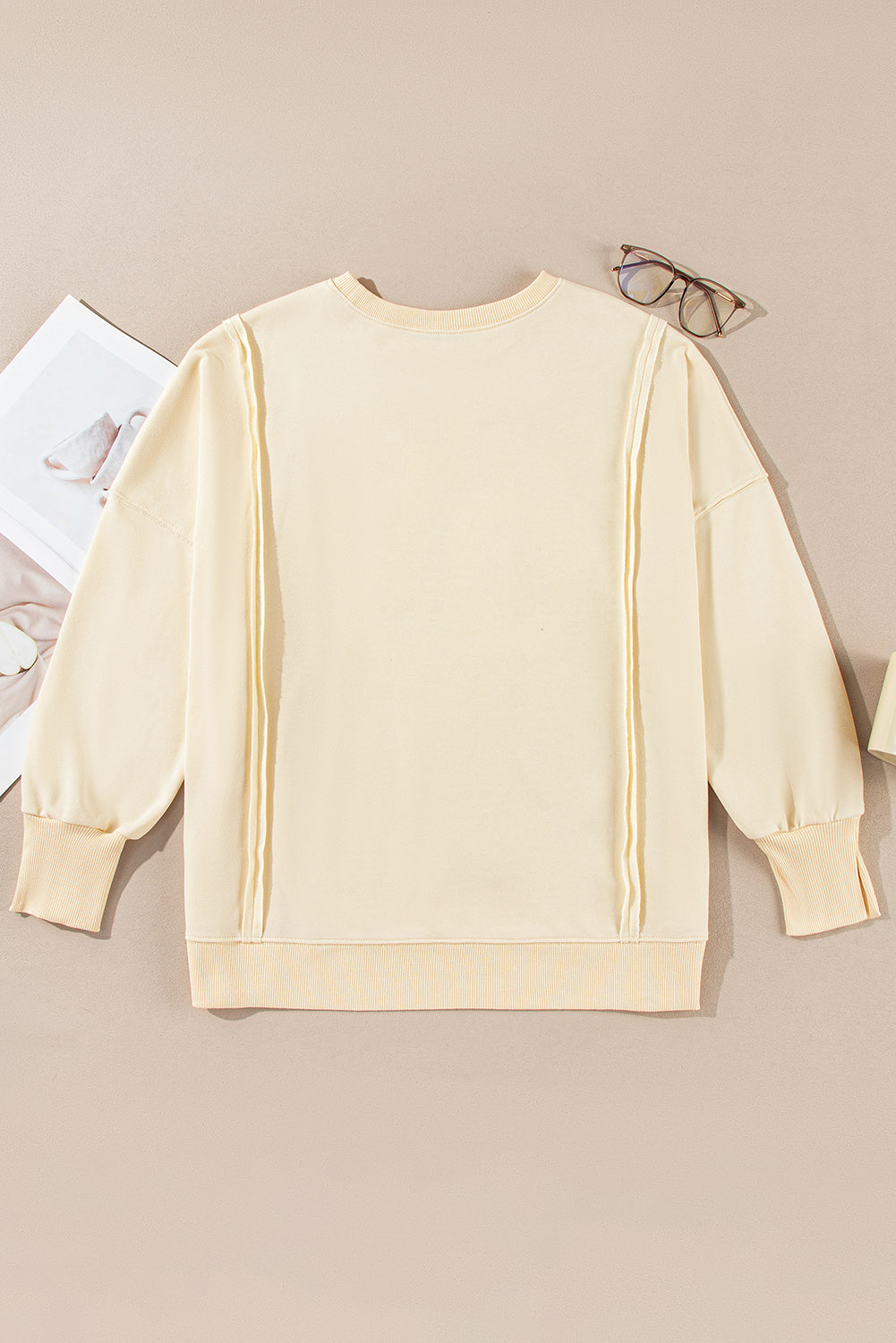 Sudadera oversize con gráfico LOVE PATCH de albaricoque