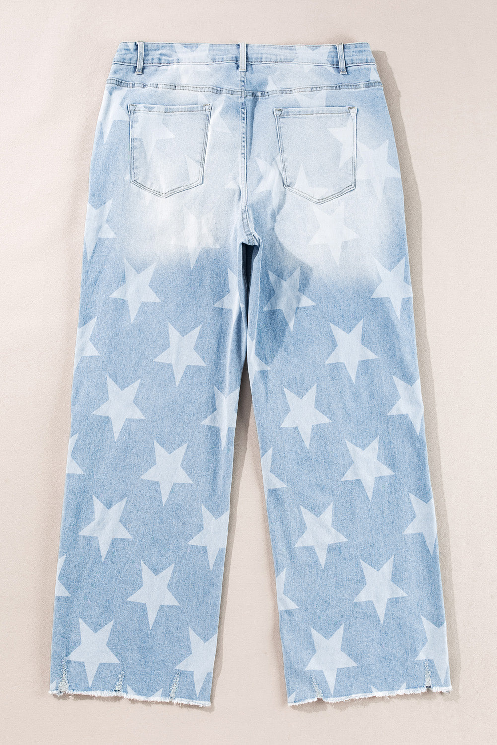 Vaqueros de talle alto con estampado de estrellas en color azul Beau en tallas grandes