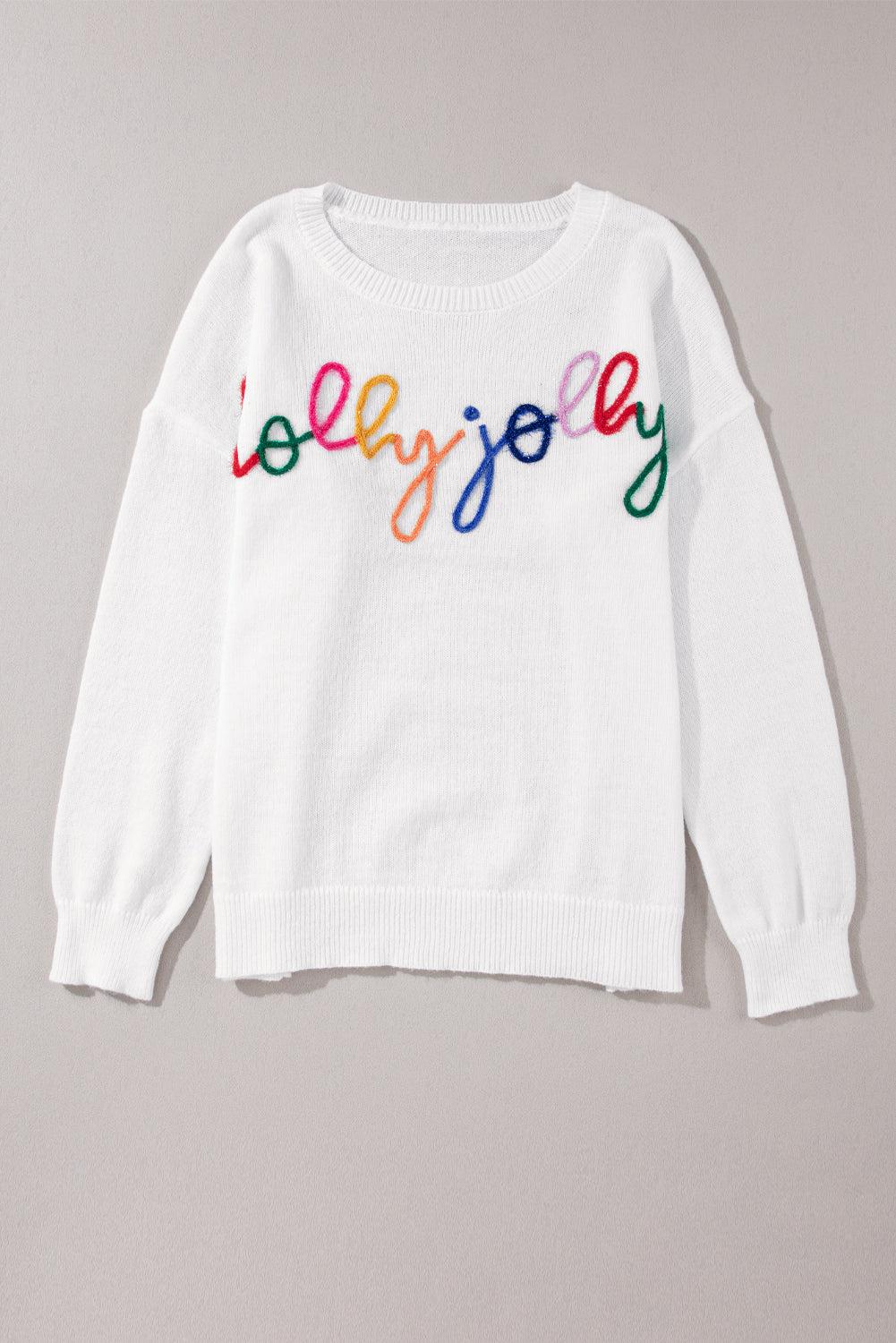 Suéter informal de cuello redondo Jolly de color blanco Holly