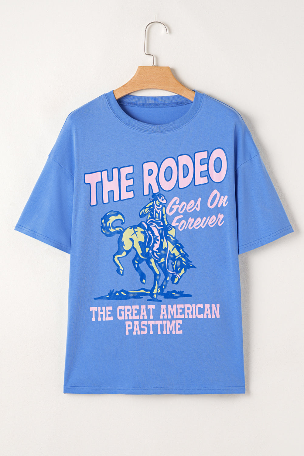 Camiseta con gráfico occidental Forever Rodeo en azul cielo