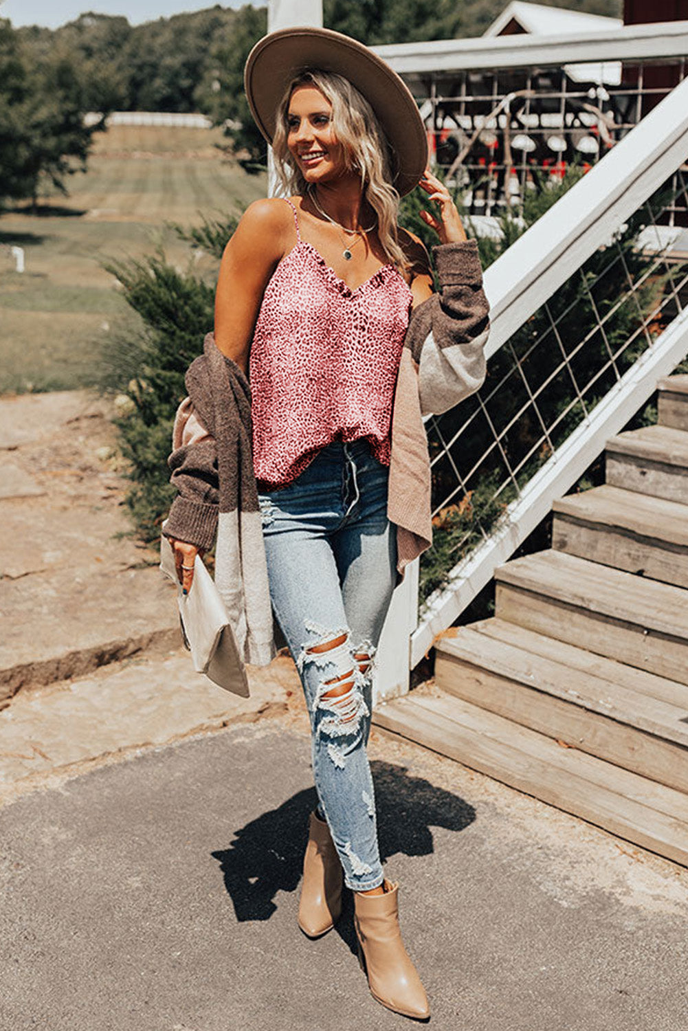 Pink Cheetah Print Shift Tank