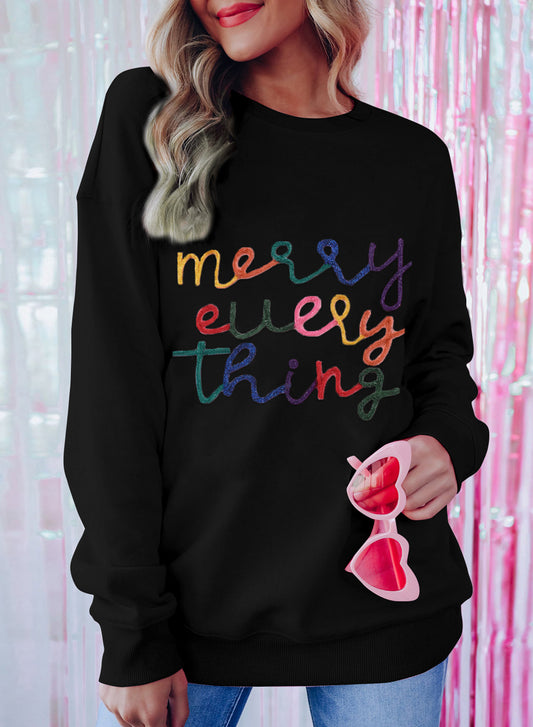 Sudadera negra con eslogan Merry Every Thing Tinsel