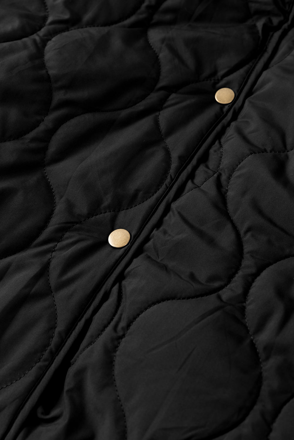 Black Snap Button Furry Reversible Jackets